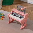 Mini – tangentbord med och notställ mikrofon barnpiano elektriskt – 25 – Rosa