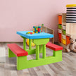 Barnsittgrupp – barnbord bänk barnmöbler med parasoll – Färgglad