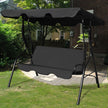 Hollywood – swing sits trädgård gunga gungbänk med taklucka grön/brun/ – 3 172 x 154 x 110 cm – Svart