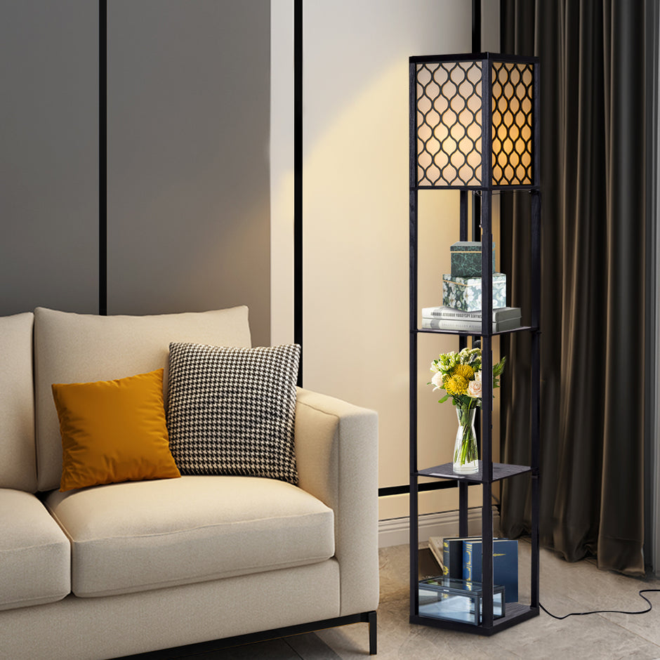 Golvlampa – Hylla Modern interiörbelysning med nivå – 3 160 x 26 x 26 cm – Svart