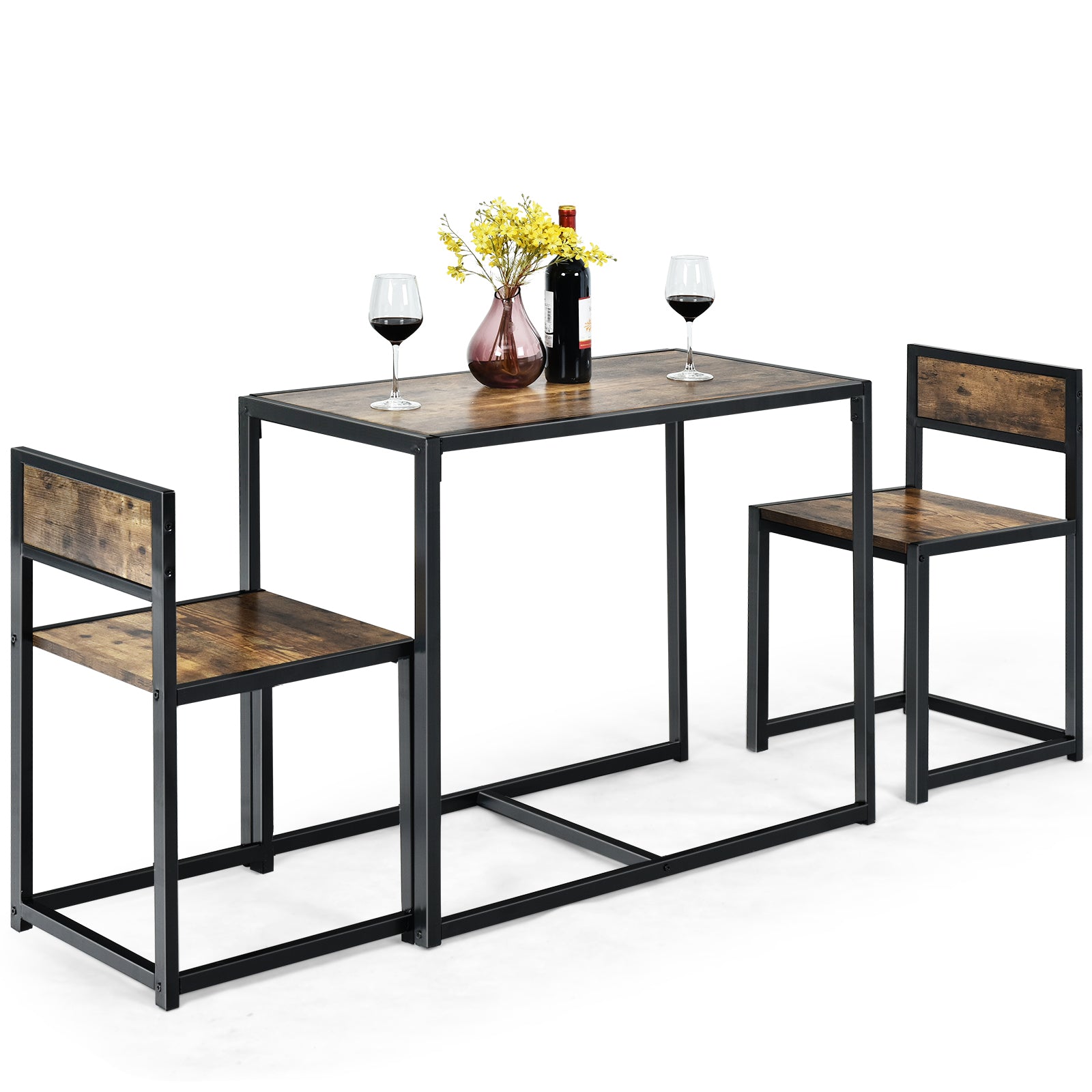 st – Bord Grupp Set + Stolar Antik – 3 2 – Brun