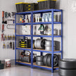 Speicherregale - 2 - Kellerroppboards - 5 einstellbare Regale - Metallplanken - 160 x 80 x 40 cm - Grau