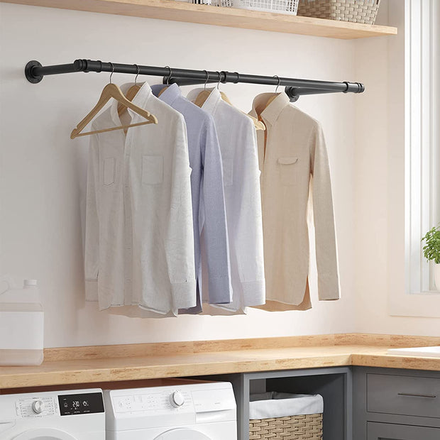 Bekleidungsstange - Wandgarderobe - Industrial - 68 kg Ladungskapazität - Schwarz