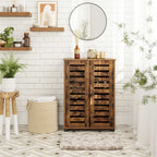 Badezimmerschrank - Holzschrank - 2 französische Türen - Brown