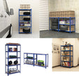 Speicherregale - 2 - Kellerschrank - 5 einstellbare Regale - Metallplanken - Blau