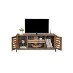 TV -Möbel - Couchtisch - mit 2 Schränken und 2 Regalen - dunkelbraun