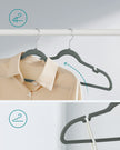 Bekleidungsbügel - Samtkleiderbügel - Set von 30 Teilen - Anti -Slip - rotierender Haken - Grau