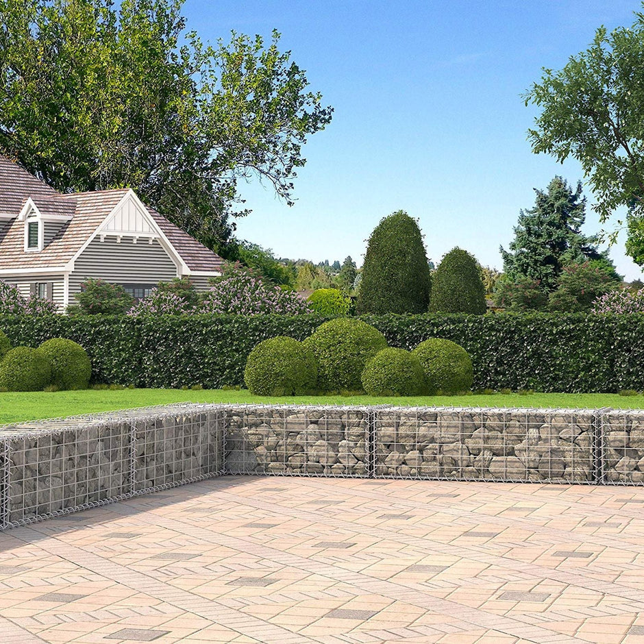 Schanskorf - Gabion Garden Wall - für Steine - 100 x 30 x 30 cm - Silber