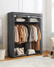Kleiderschrank mit Bekleidungsstangen - Leinenschrank - Kleidungsständer - faltbar - 140 x 43 x 174 cm