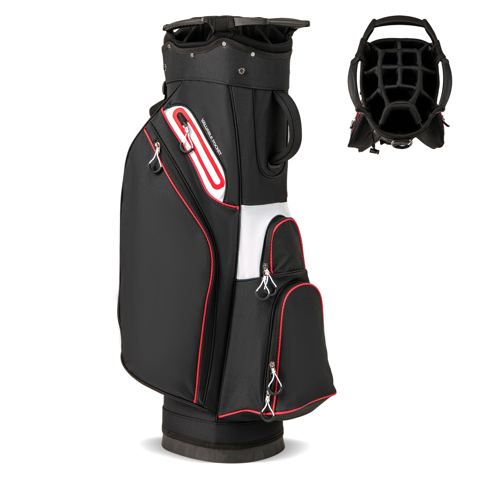 Golfbag – Lätt golfvagnsbag med fack Vattentålig golfväska – 14 – Svart