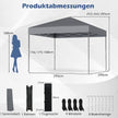 Pop – up paviljong med bärväska och UV50+ Höj sänkbar – 3 x 3 m – Grå