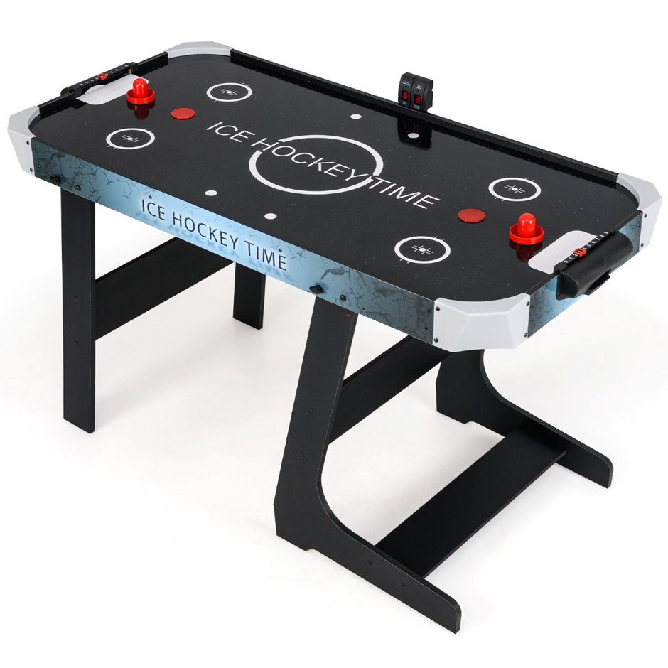 Fällbar – Airhockeybord med LED display och 12V motor Elektriskt luft – Svart