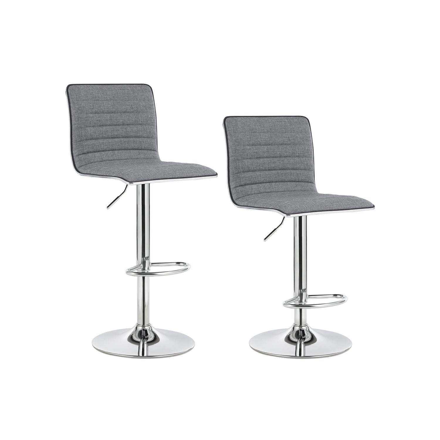 Barhocker - Hochstühle - 2 - mit Rückenlehne - Grau