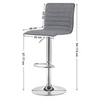 Barhocker - Hochstühle - 2 - mit Rückenlehne - Grau