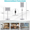 pack – Höjdjusterbar A4 informationsställare Roterbar plakatställare Kundstopper – 2 – Silver