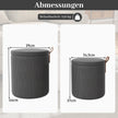 pack – runda pallar med förvaringsutrymme, stapelbara avtagbara lock – 2 – Grå