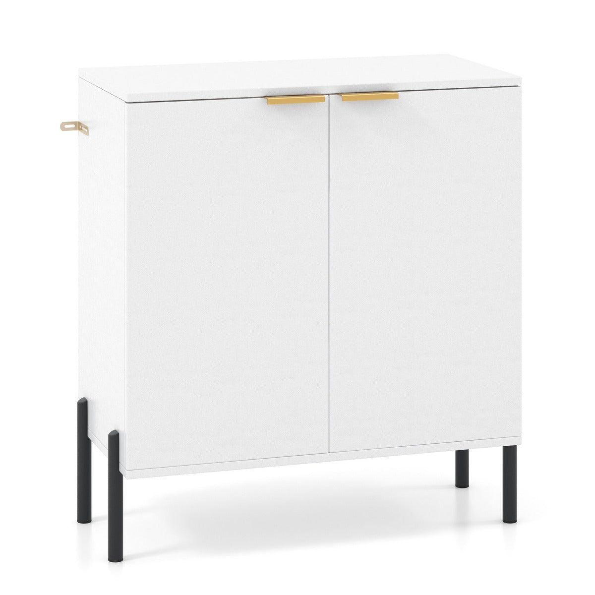 dörrars – buffé Skänk med hyllor Metallben Tiltsskydd och justerbara gångjärn Modern – 2 – Vit