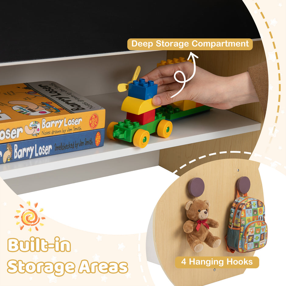 i – aktivitetsset för barn med bord och stol, vändbar griffeltavla whiteboard + – 3 1 – Natur + vit