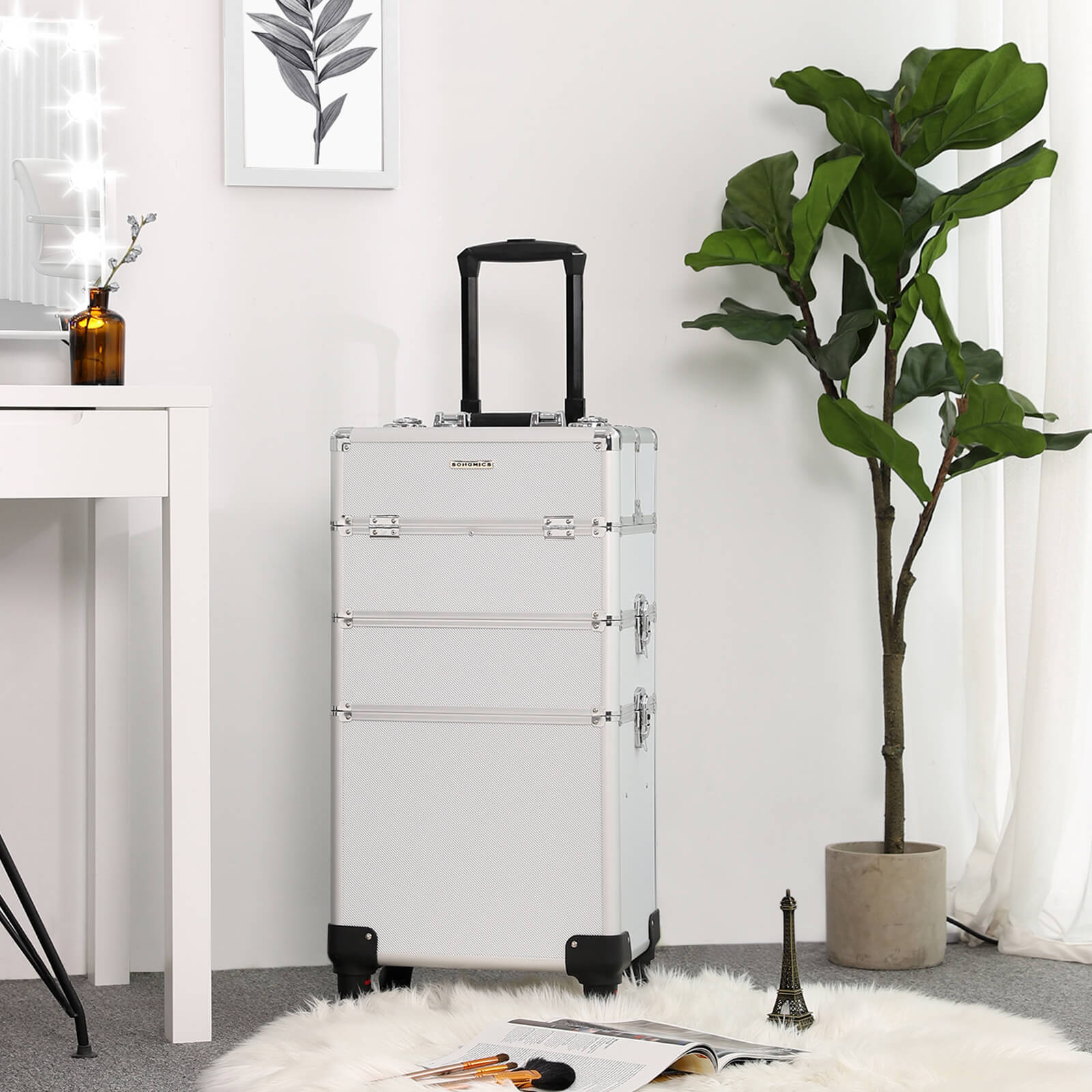 Make-up-Trolley-3-in-1-Silver