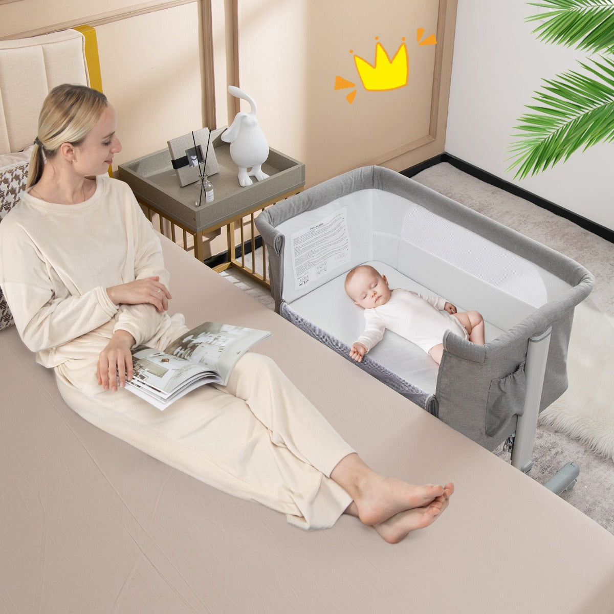 Bärbar – i babyvagga med nivå justerbar höjd och andningsbart mesh – 3 1 5 – Ljusgrå