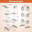 lagers – Klädställ Vikbar Klädtork – 3 127 x 63 x 171 cm – Grå