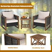 Set – med Trädgårdsmöbler i rotting Polyrattan Lounge tvättbara sittkuddar Uteserveringsset – 3 – Brun