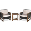 Set – med Trädgårdsmöbler i rotting Polyrattan Lounge tvättbara sittkuddar Uteserveringsset – 3 – Brun