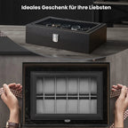 Beobachtungsschachtel - mit 12 Fächern und Glasdeckel, Luxus -Aufbewahrungsbox