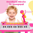 Elektroniskt – tangenters tangentbord för barn med pall och mikrofon från år – 31 3 – Rosa