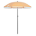 Strandparasol - Ø 160 cm - faltbar - Streifen Orange / Weiß