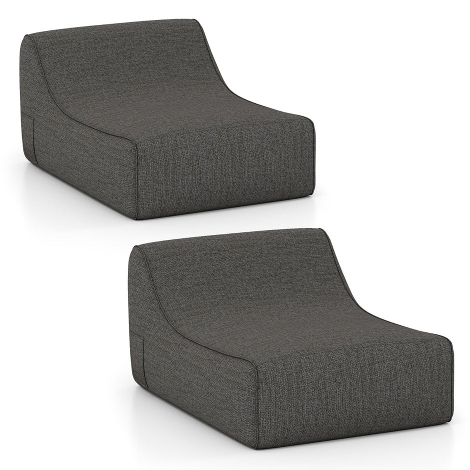 Uppblåsbar – lounge fåtölj ergonomisk lat soffa med avtagbar överdrag – Grå