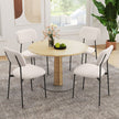 Modert – Matsalsstol Set del Köksstol från Linneväv med Metallben Sitt – 4 – Beige