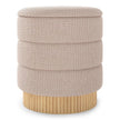 Modern – rund pall med förvaringsutrymme Chenille avtagbart lock – 355 L – Beige