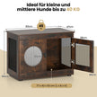 Hundbur – djurbur hundbox i möbelstil med dörr och PC fönster husdjursbur för små medelstora hundar katt – 82 x 47 x 60 cm – Brun