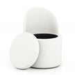 sminkpall – med ryggstöd och svampvadderad sits Sittpall Ottoman – 38 L 9 cm – Vit