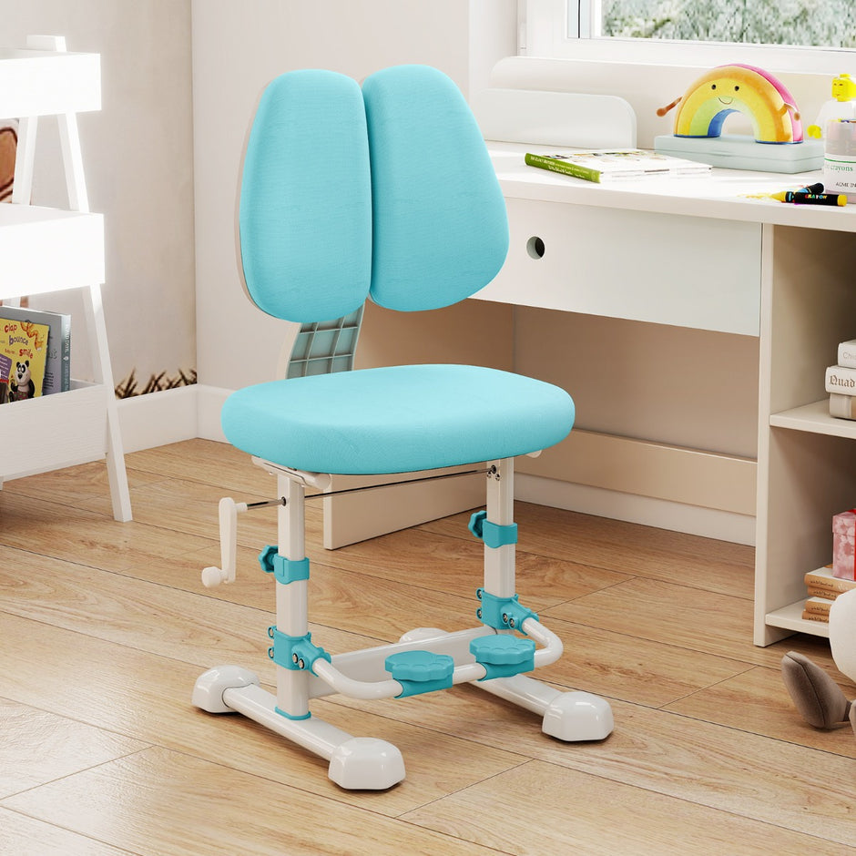 Barnskrivbord – med barnstol för skolbarn Ergonomisk – Blå