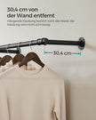 Bekleidungsstange - Wandgarderobe - Industrial - 68 kg Ladungskapazität - Schwarz