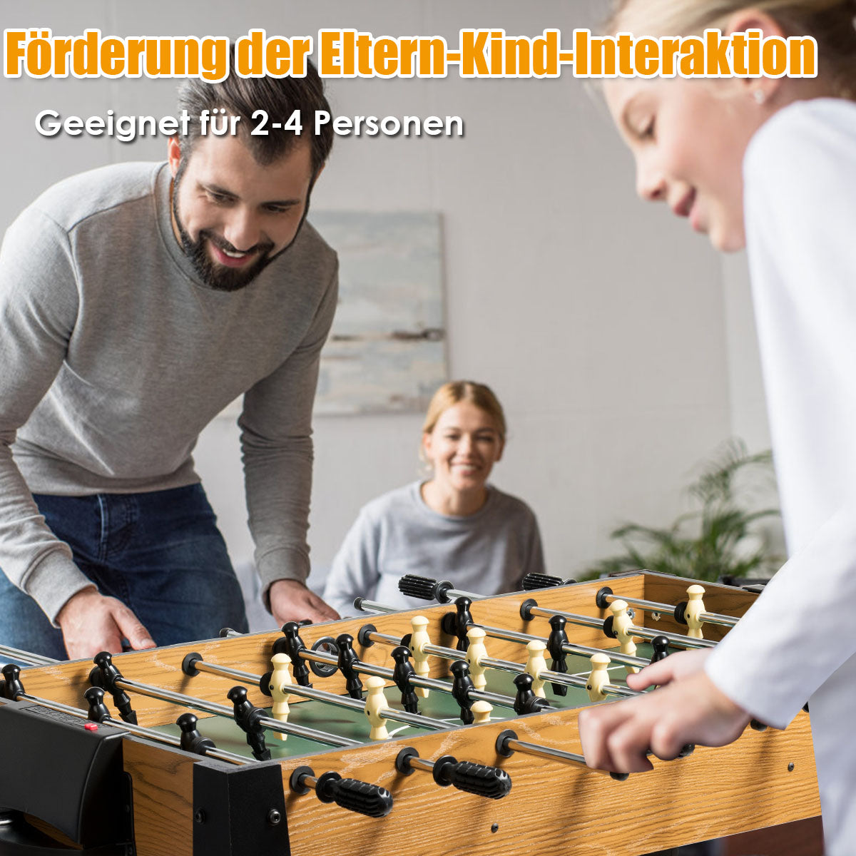 Bordsfotboll – i tävlingsstorlek Fotbollsbord för vuxna och barn – 122 x 61 x 79 cm – Grå