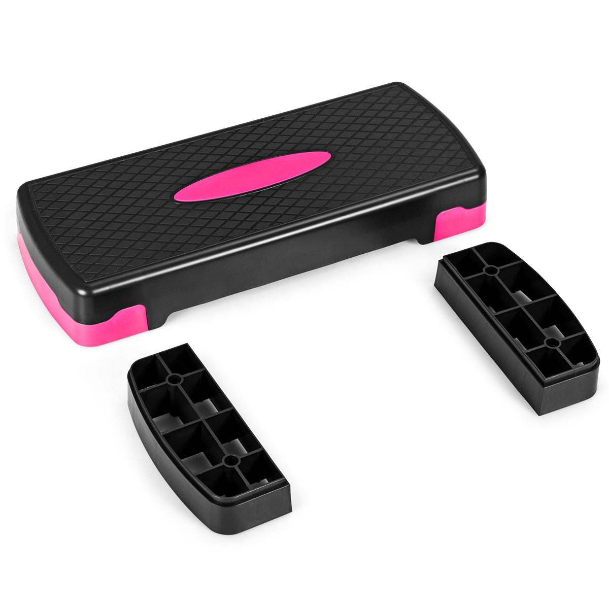 Höjdjusterbar – aerobic stepper fitnesstränare med två nivåer på och – 10 cm 15 cm – Svart