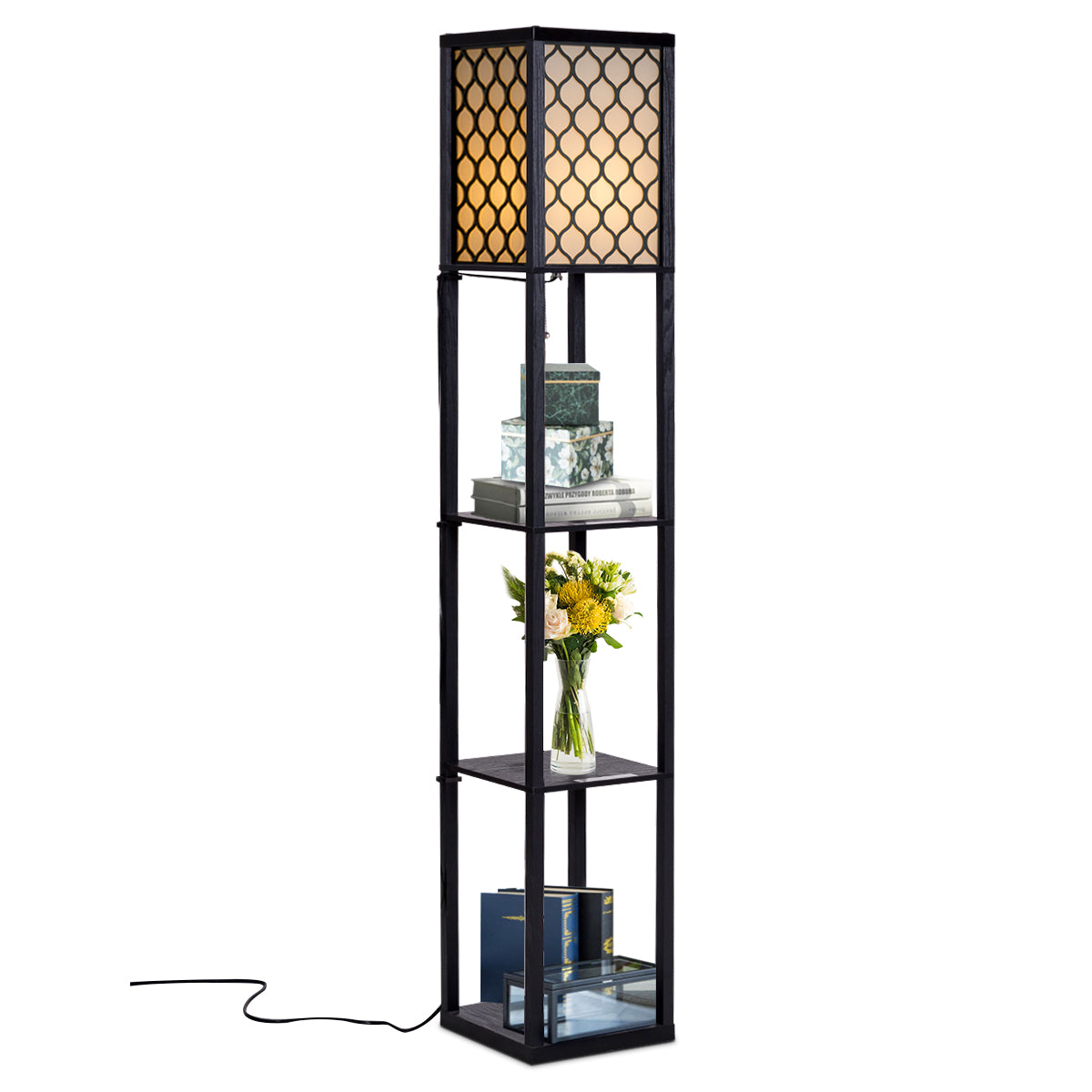Golvlampa – Hylla Modern interiörbelysning med nivå – 3 160 x 26 x 26 cm – Svart