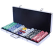 Pokerset – pokerfodral laserchips aluminiumfodral i + tyg pokerdäck – 500 2 – Vit