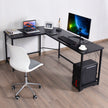 L – format datorbord PC hörn skrivbord /naturligt – 168 x 125 x 74 cm – Svart