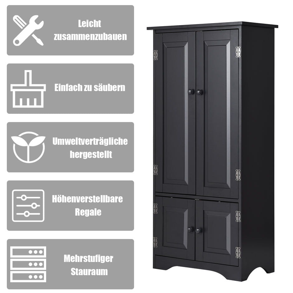 Midi – skåp Highboard Trä – 59 x 32 x 123 cm – Svart