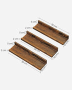 Wandregal - 3 - Floating Boards - Brown