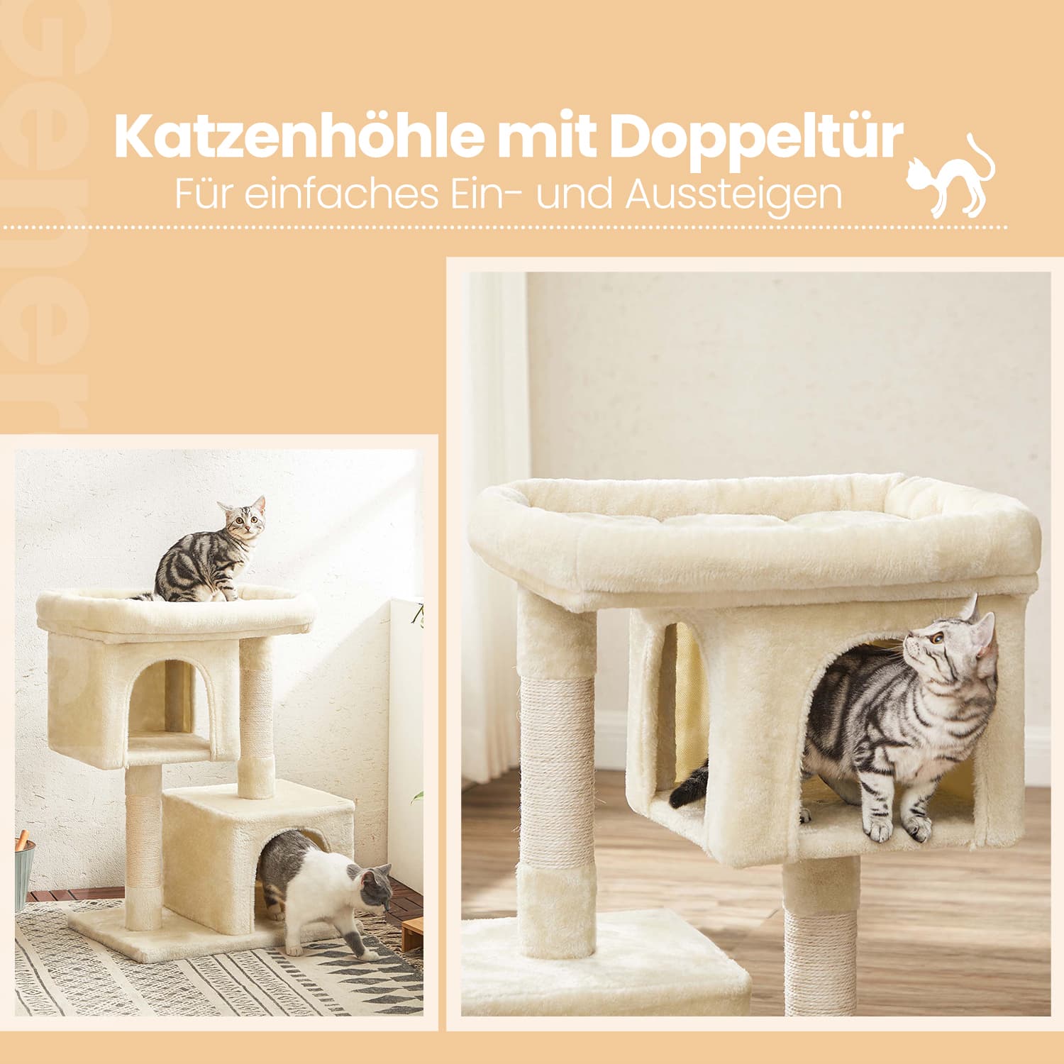 84 cm Hochkratzerpfosten, Kratzerpfosten für große Katzen, große Aussichtsplattform