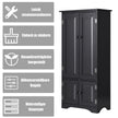 Midi – skåp Highboard Trä – 59 x 32 x 123 cm – Svart