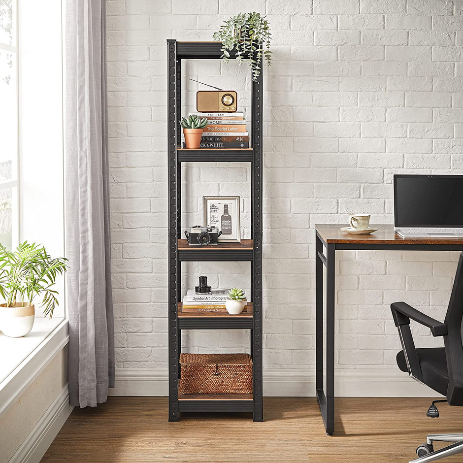 Lagerregale - Lagerschrank - Set von 2 - 5 Regalen - steuerpflichtig bis 400 kg - braunes Schwarz