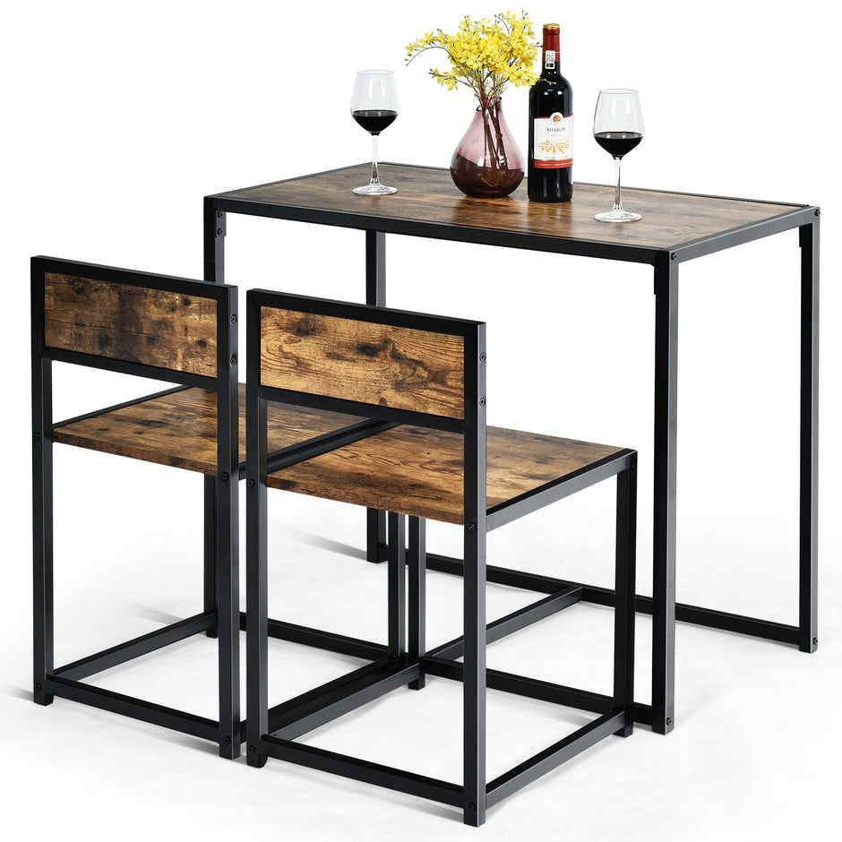 st – Bord Grupp Set + Stolar Antik – 3 2 – Brun