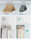 Bekleidungsbügel - Samtkleiderbügel - Set von 30 Teilen - Anti -Slip - rotierender Haken - Grau