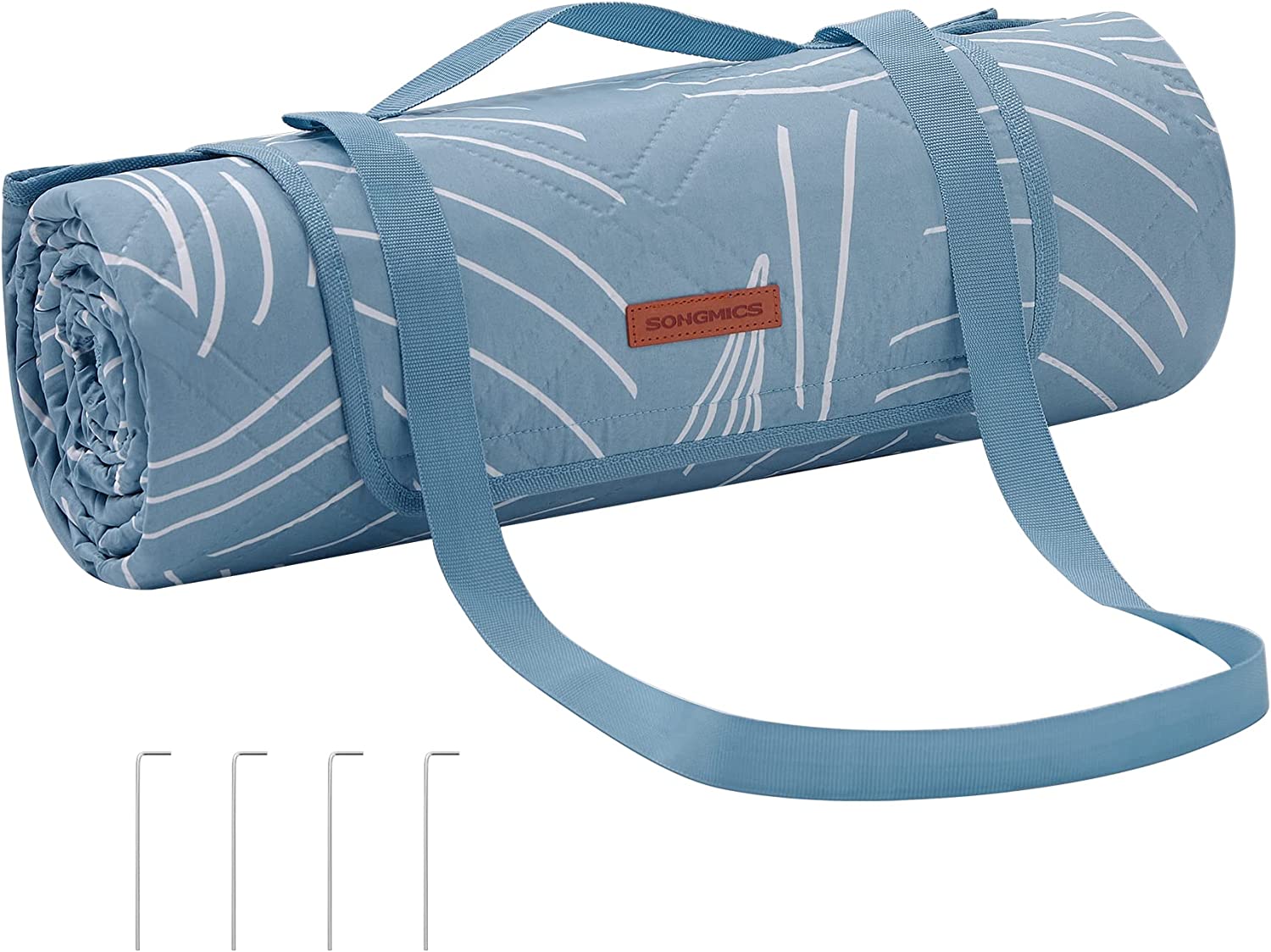Picknickdecke - Campingdecke - mit 4 Bodenanker - wasserdicht - 200 x 200 cm - Blau